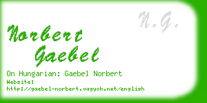 norbert gaebel business card